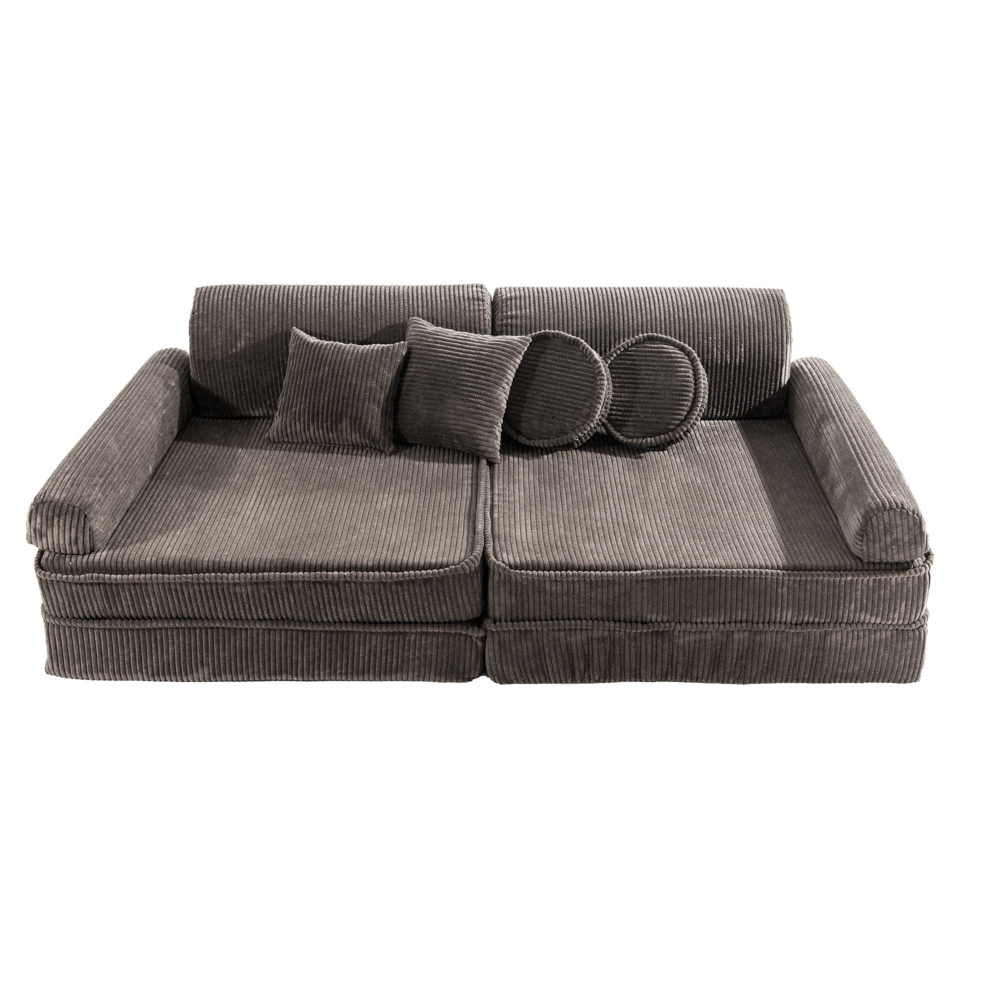 Large Modular Sofa for Kids - Premium Corduroy Brown