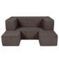 MeowBaby® Soft Velvet Cube Sofa - Brown