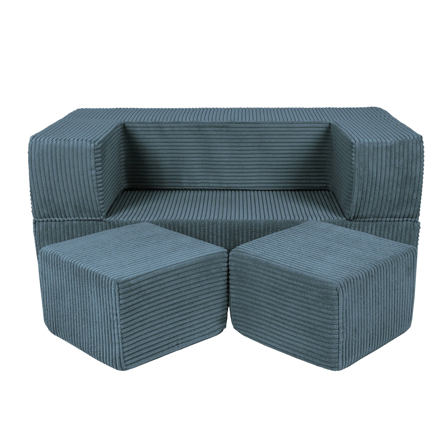 MeowBaby® Soft Velvet Cube Sofa - Turquoise