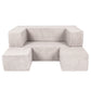 MeowBaby® Soft Velvet Cube Sofa - Ecru