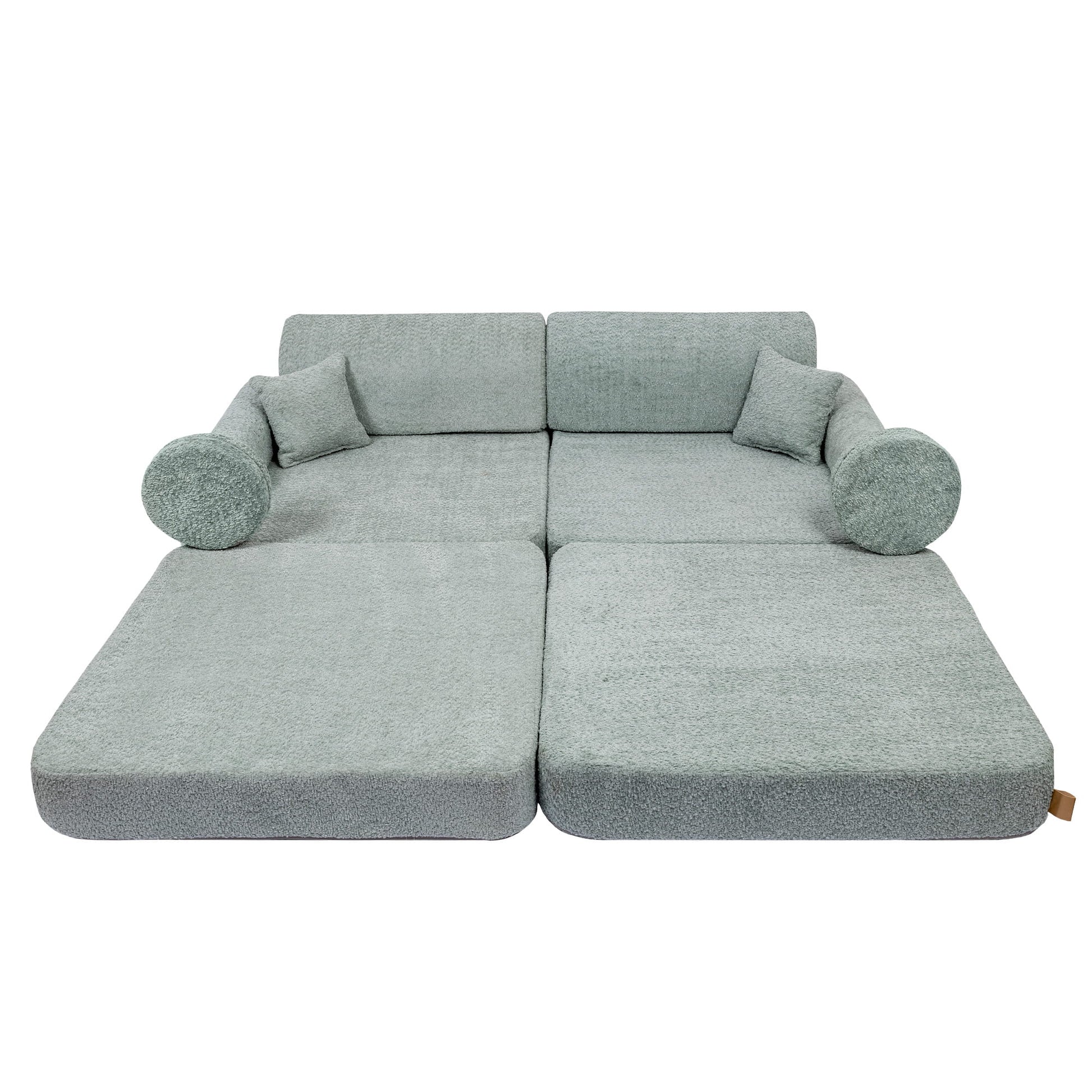 Large Modular Sofa for Kids - Premium Boucle, Fresh Mint