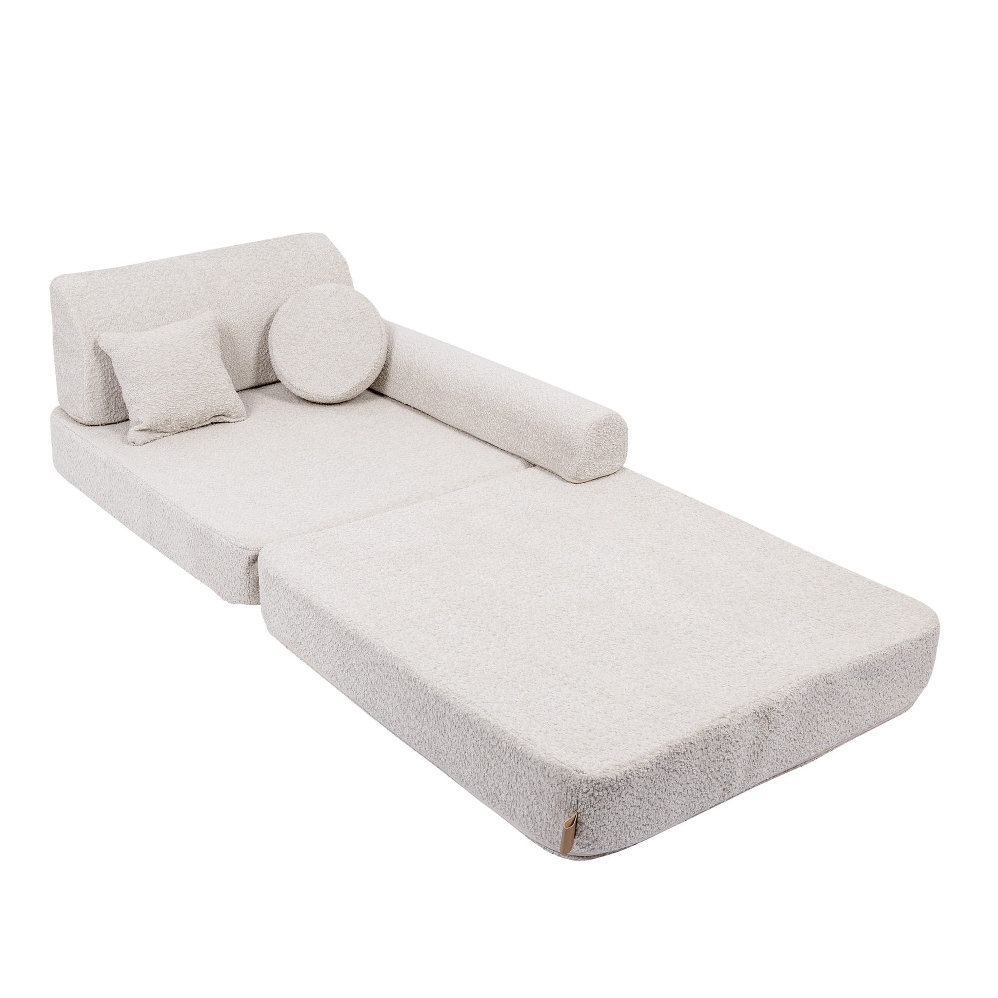 Large Modular Sofa for Kids - Premium Boucle, Champagne Ecru