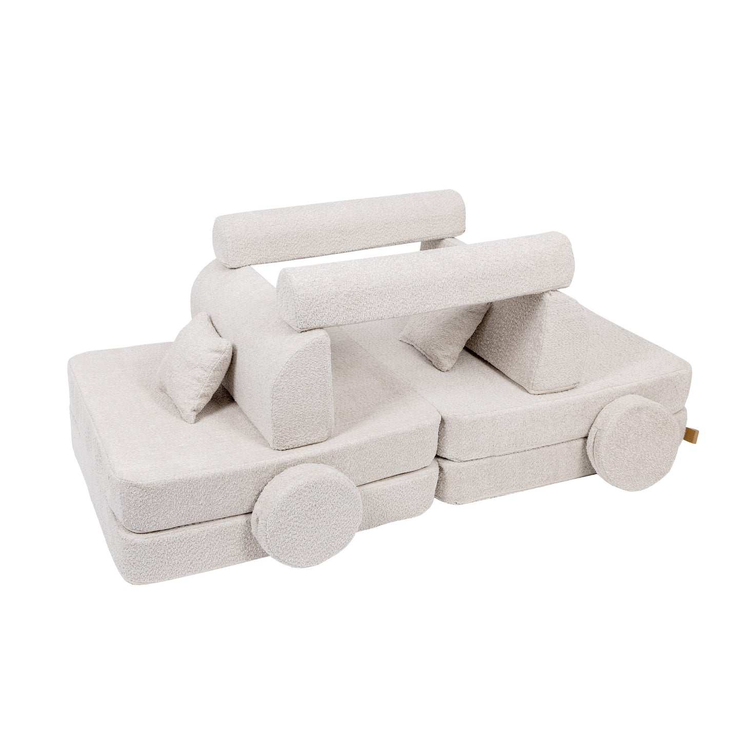 Large Modular Sofa for Kids - Premium Boucle, Champagne Ecru