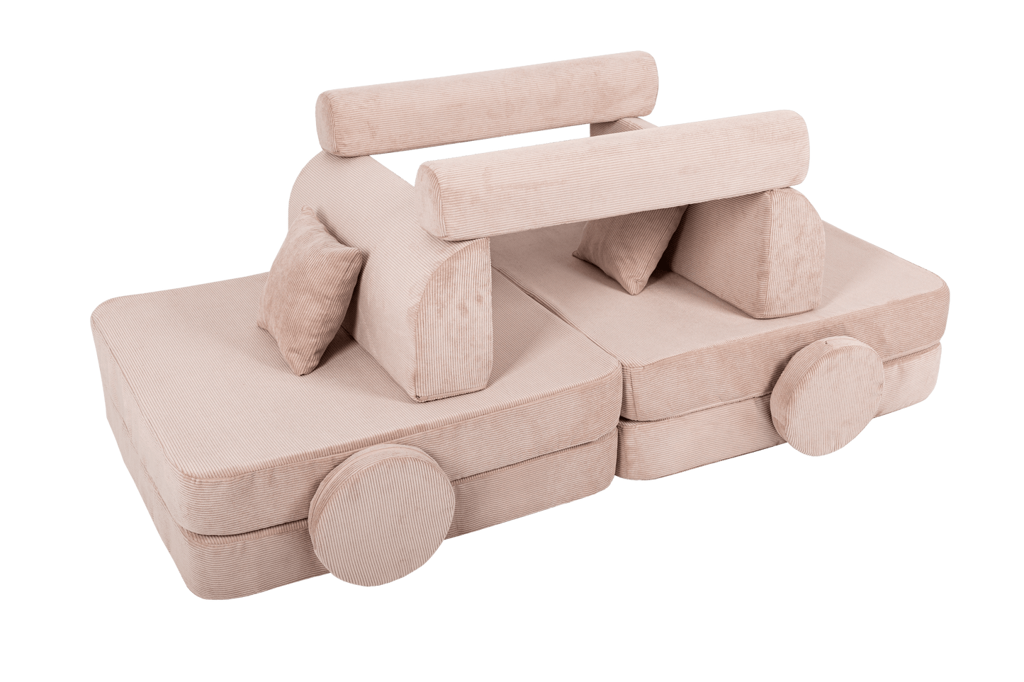 Large Modular Sofa for Kids - Slimcord Corduroy Pink