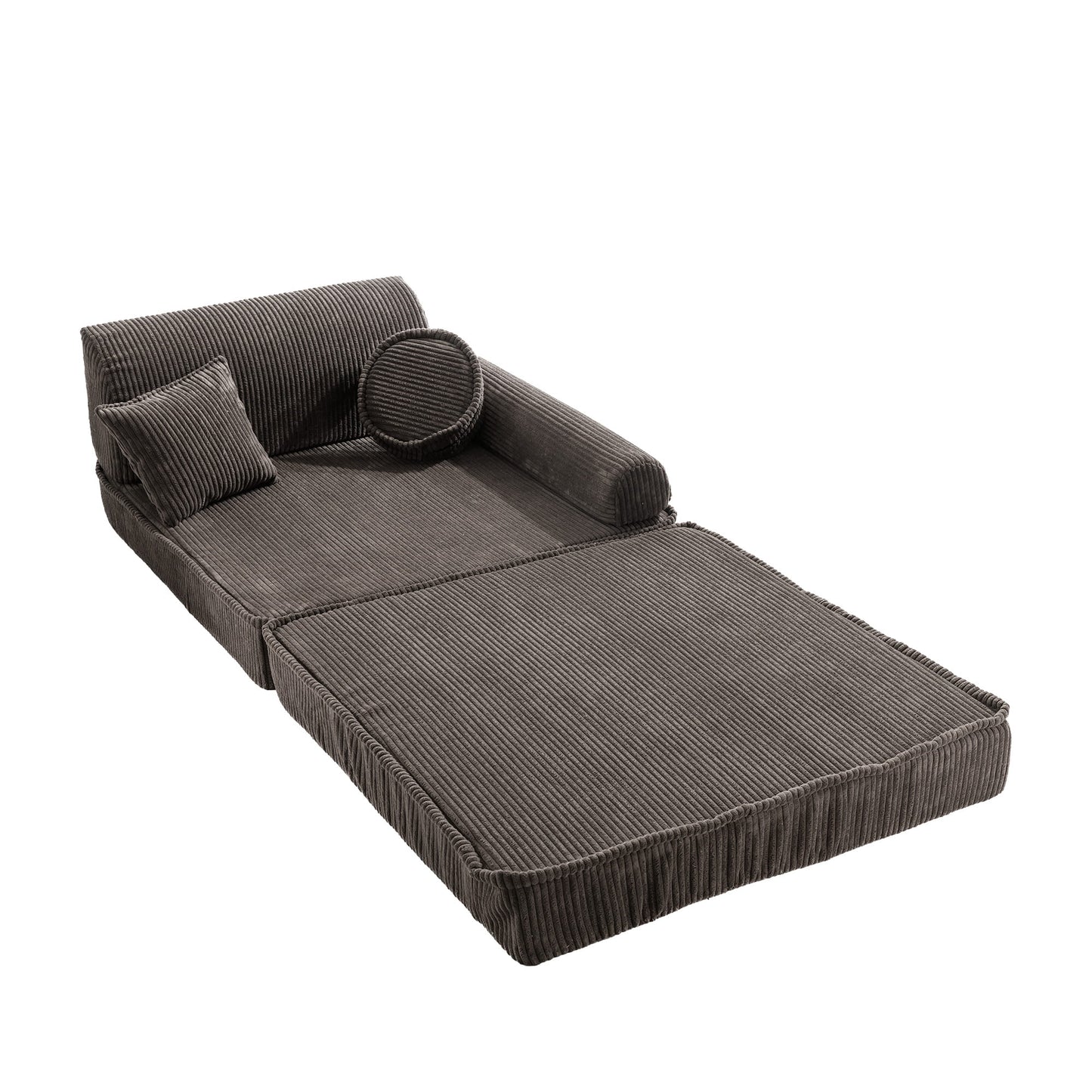 Large Modular Sofa for Kids - Premium Corduroy Brown