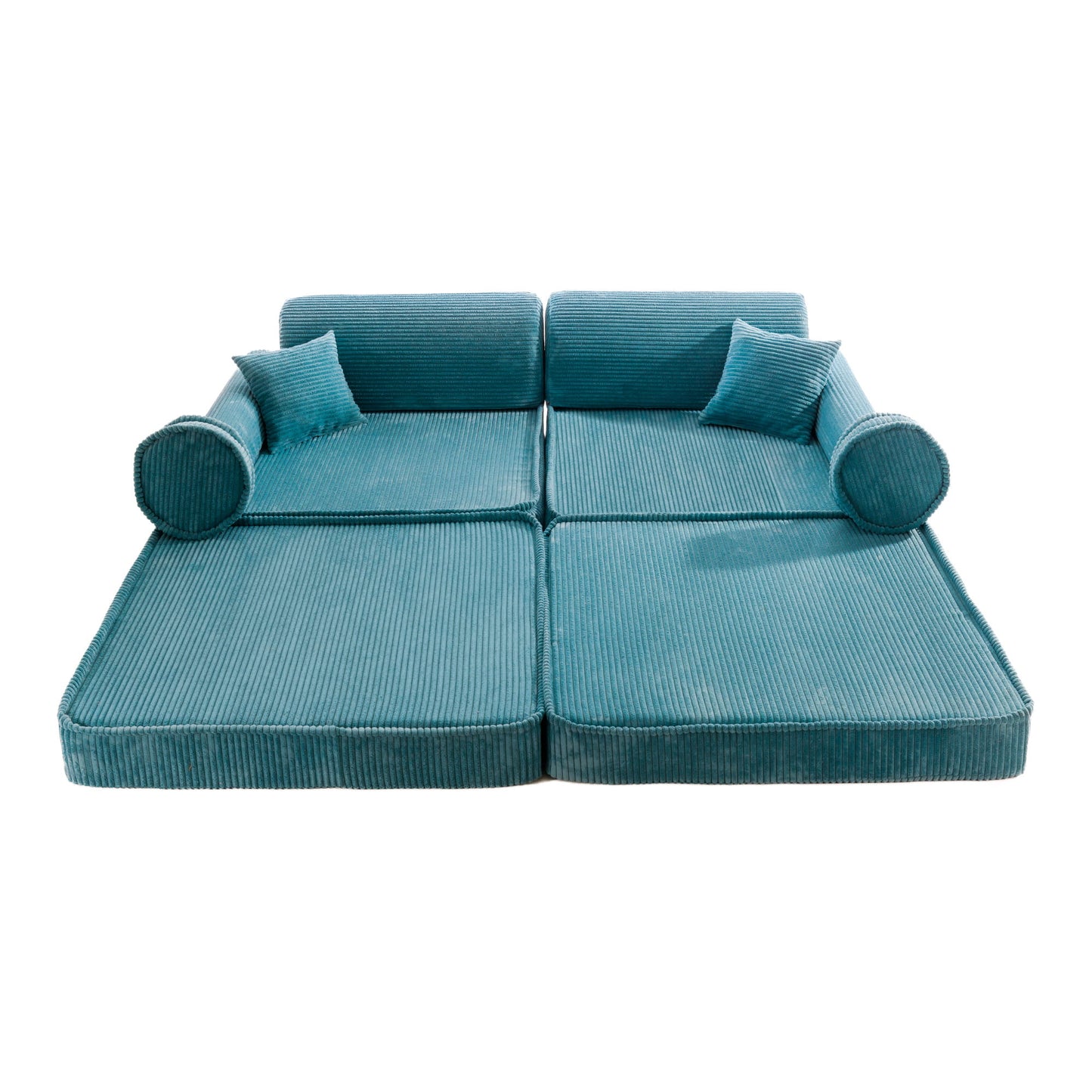 Large Modular Sofa for Kids - Premium Corduroy Turquise