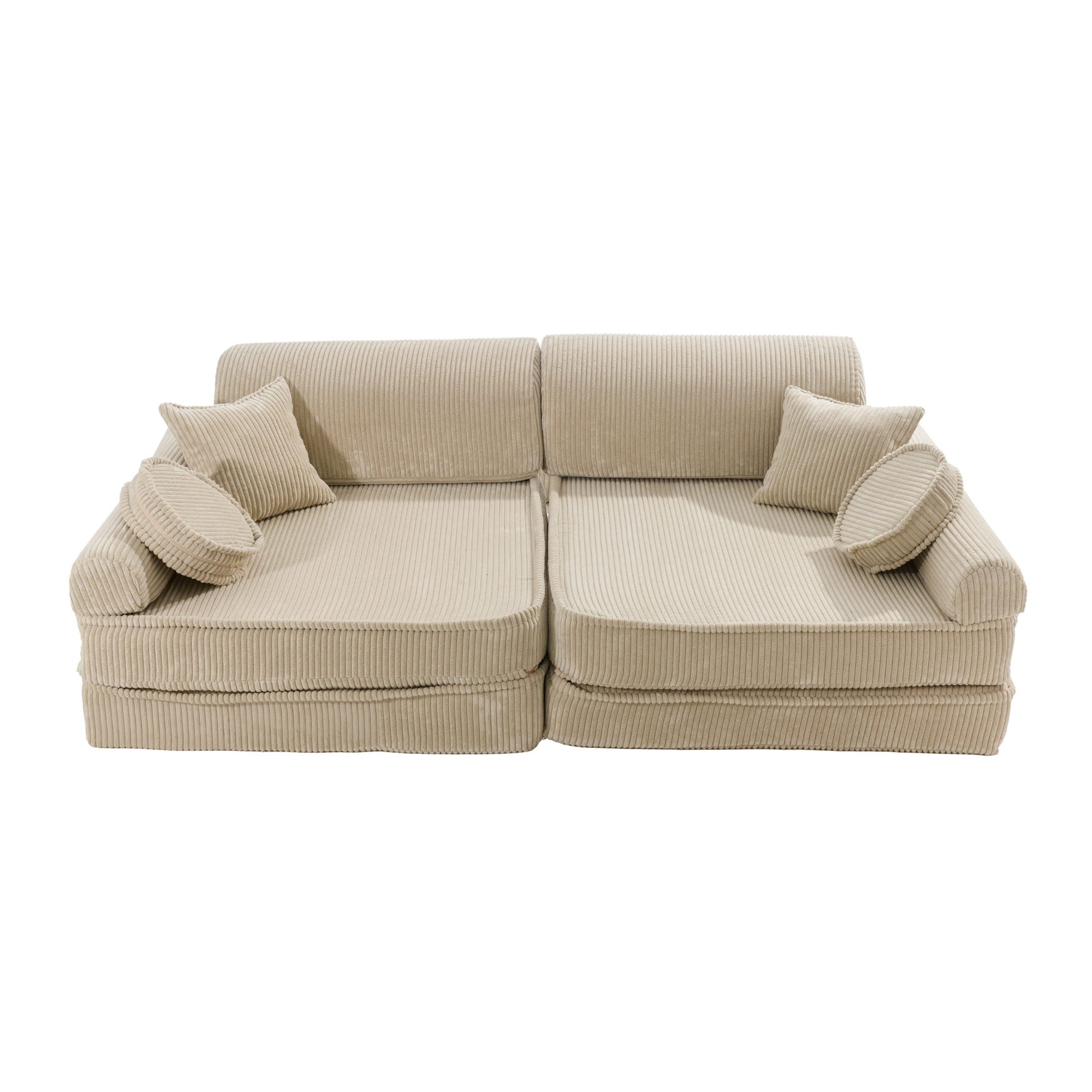 Large Modular Sofa for Kids - Premium Corduroy Ecru