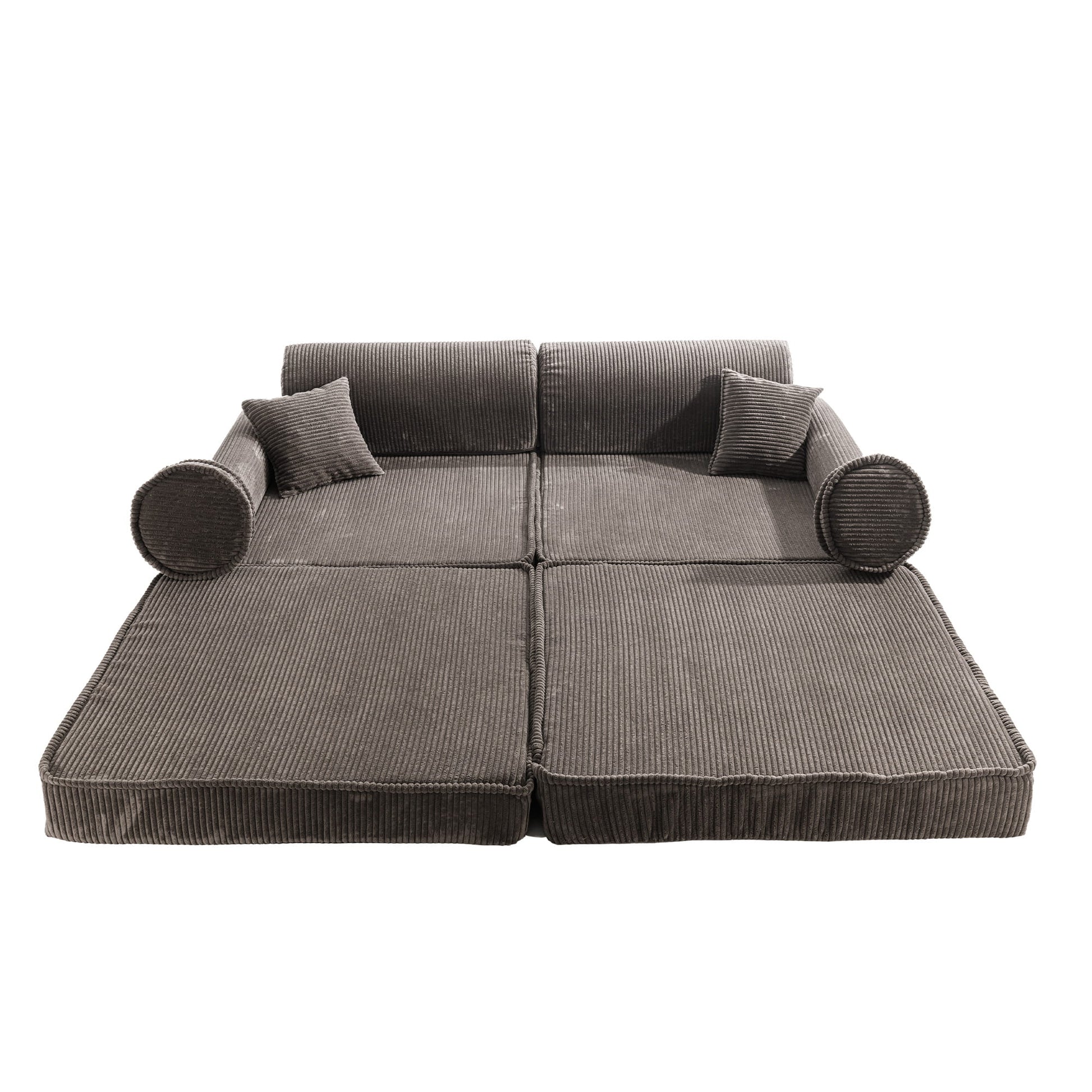 Large Modular Sofa for Kids - Premium Corduroy Brown