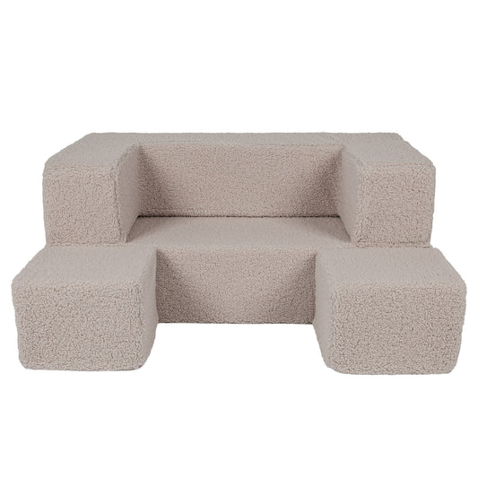 MeowBaby® Bearly Cube Sofa - Light Grey