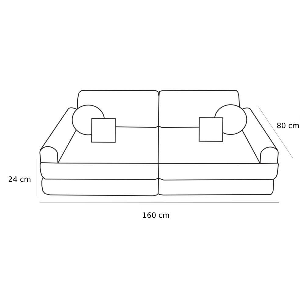 Large Modular Sofa for Kids - Premium Corduroy Powder Pink