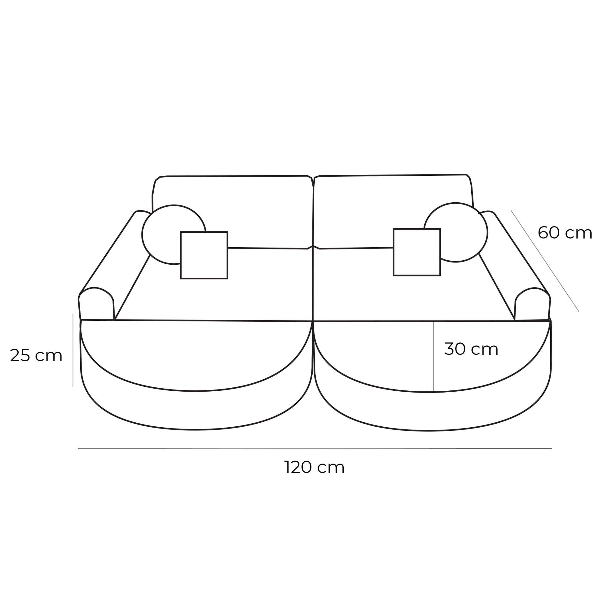 Medium Modular Sofa for Kids - Slimcord Ecru Plus