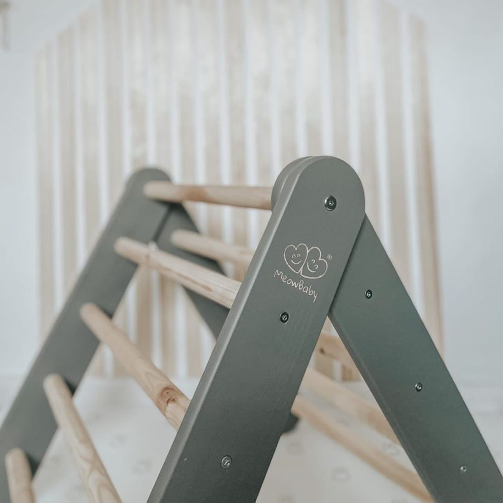 Wooden Pikler Climbing Ladder - Gray