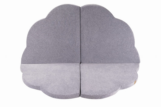 Play Mat for Kids - Cloud Shaped Light Grey Velvet