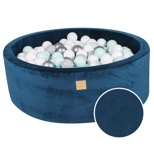 Round Ball Pit With 200 White/Sand/translucent Balls, 90x30cm - Apricot Velvet