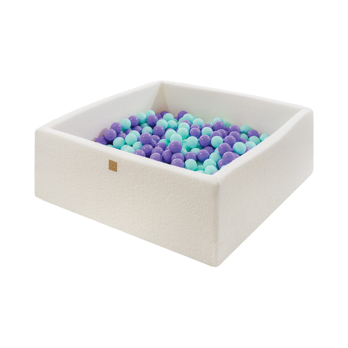 Square Ball Pit with Blue/Purple balls - White Boucle