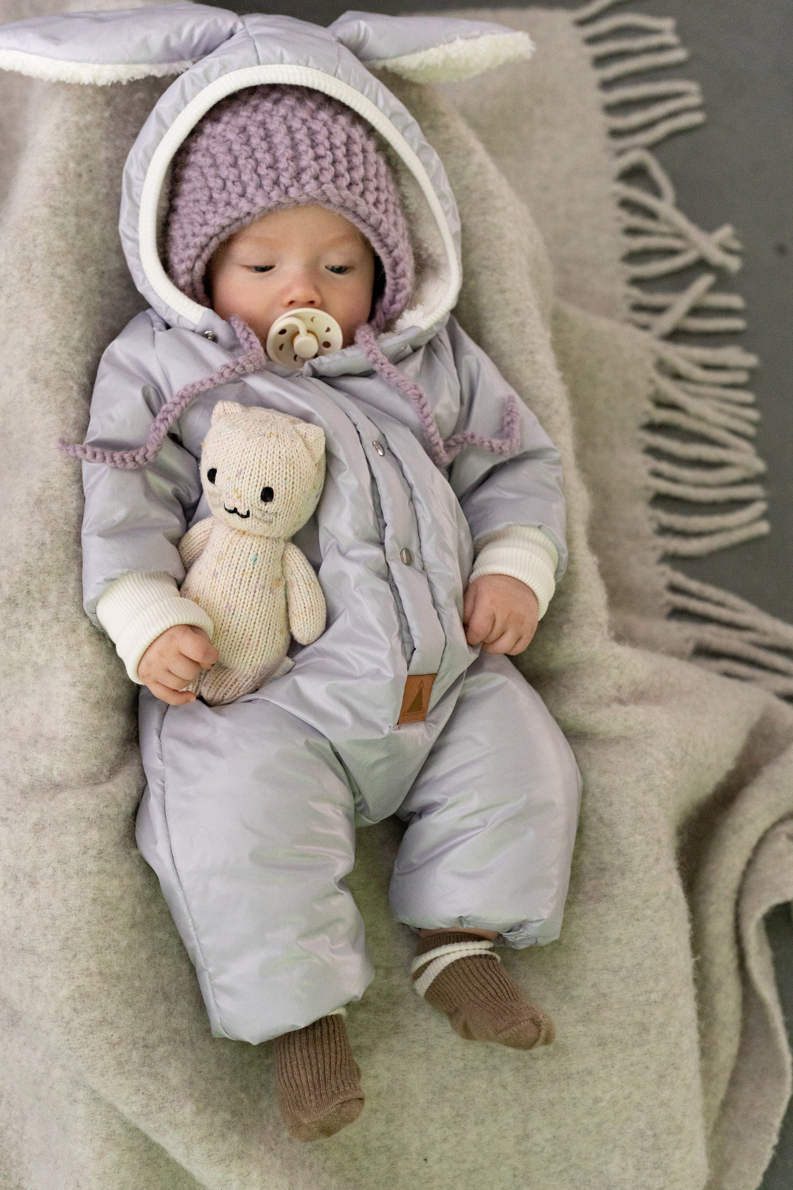 Winter Jumpsuit with Teddy Lining for Babies and Kids - Rabbit