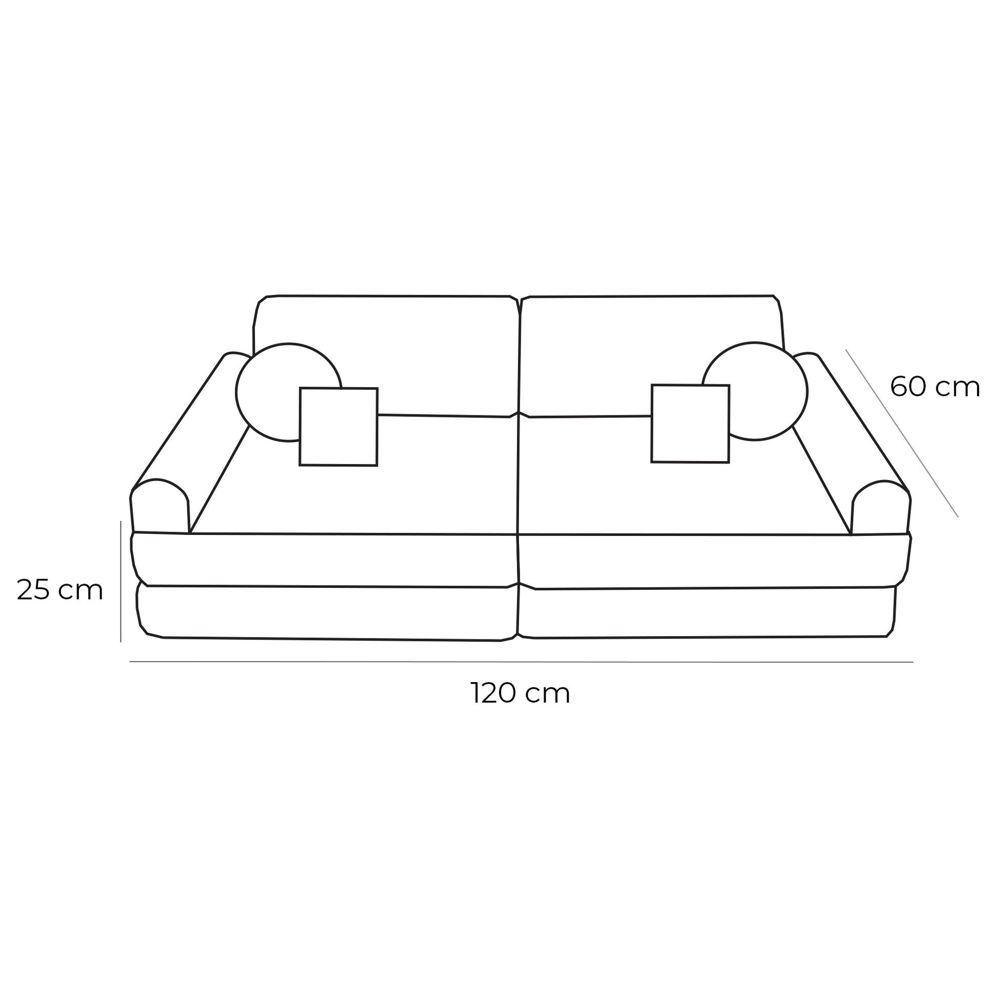 Large Modular Sofa for Kids - Premium Boucle, Champagne Ecru